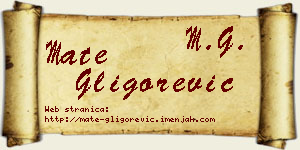 Mate Gligorević vizit kartica